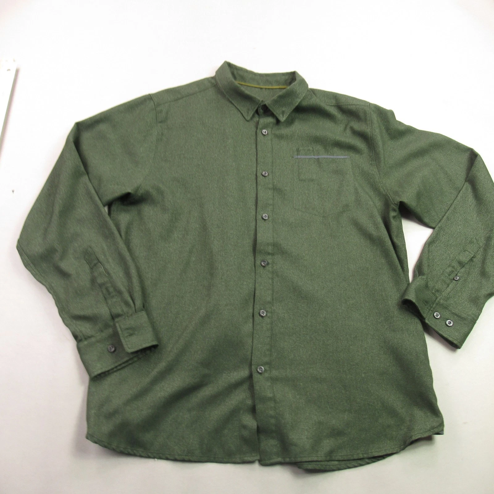 North Face Shirt Mens XL Long Sleeve Green Button Front Lightweight Pocket