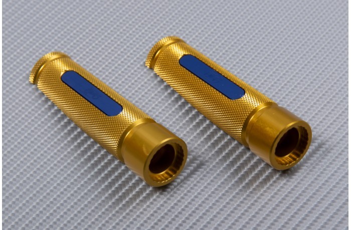 Repose-pieds passager Triumph Daytona 955i bleu et or 2004-2005 - 4
