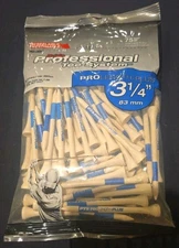 Pride Pro Length Plus Golf Tees 3.25" White/Blue 75 Pack Resealable Bag