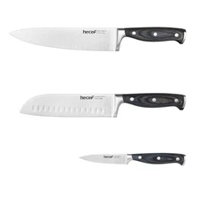 3PCS Kitchen Knives Set Professional Stainless Steel Chef Knife with wood handle