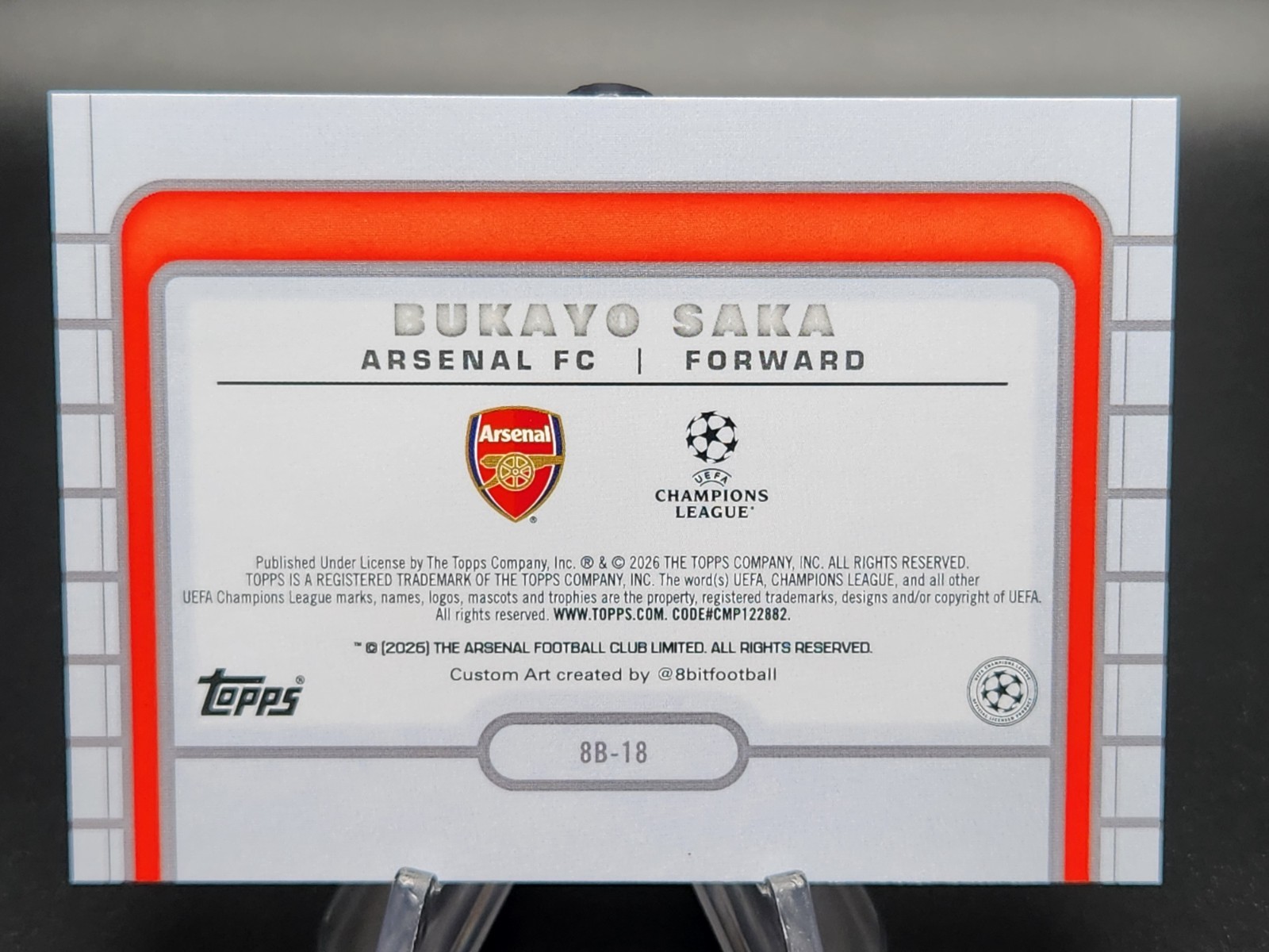 Bukayo Saka 2026 Topps UEFA Champions League 8-Bit Shots view 2