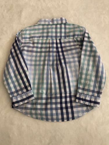 Lot Of Two Wonder Nation Tops 18M Long Sleeve Button-Up Shirt Gingham Plaid Flaw - Picture 7 of 12