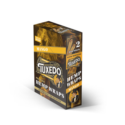 TUXEDO WRAP ROLLING PAPER * MANGO * - 2  wraps / pack * 25 packs / box