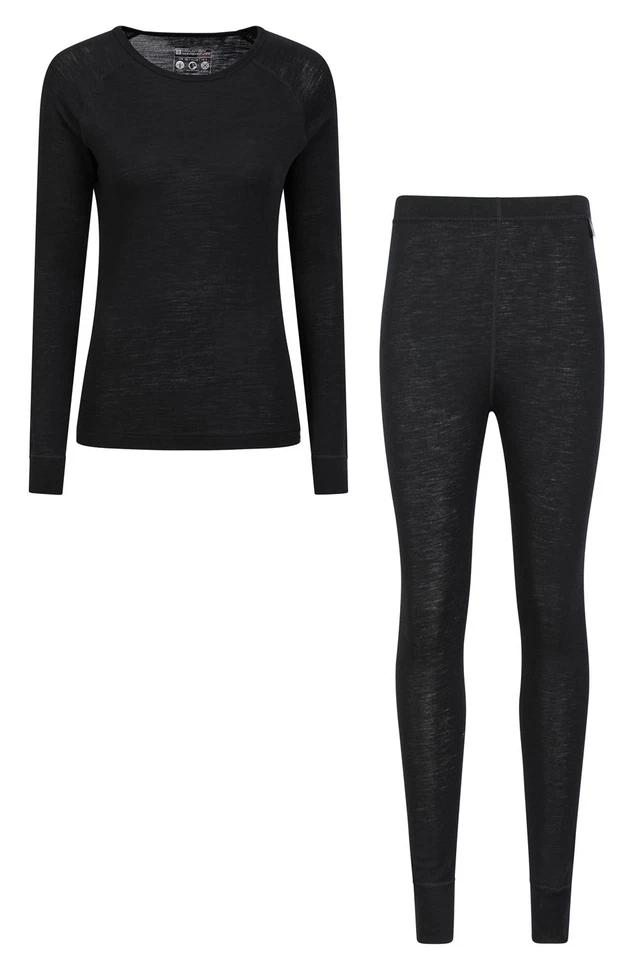 Mountain Warehouse Merino Women's Round Neck Top and Pant Set Ladies Baselayer