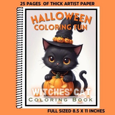 HALLOWEEN Coloring Fun - Spiral Bound Coloring Book Thick paper #016