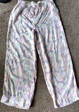 Stars Above Lyocell Pajamas Size Medium Lounge Pants Pastel Water Print Design 