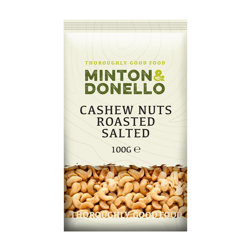 Minton & Donello Roasted & Salted Whole Cashew Nuts 6 x 100g