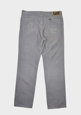 Vintage Lee Corduroy Pants Mens 36x32 Grey Straight Leg Made in USA Western