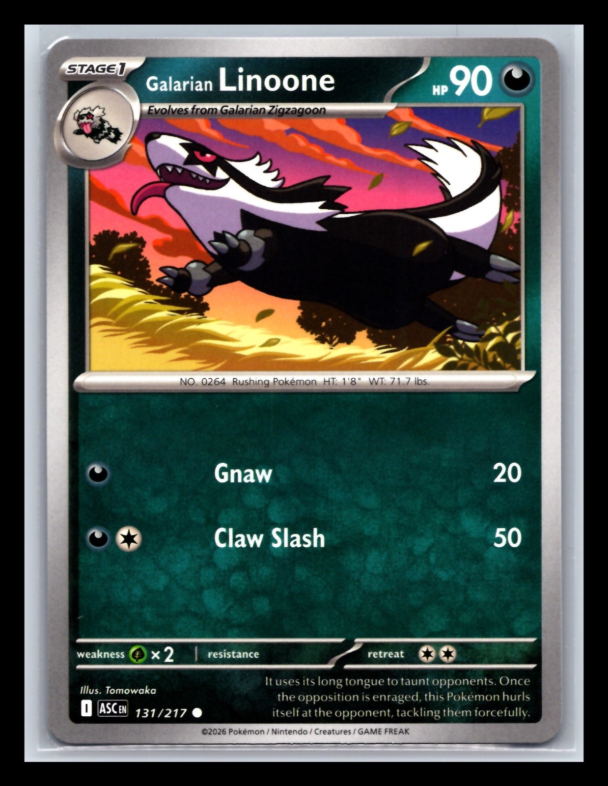 Galarian Linoone 131/217 Ascended Heroes Non Holo Pokemon Card English LP