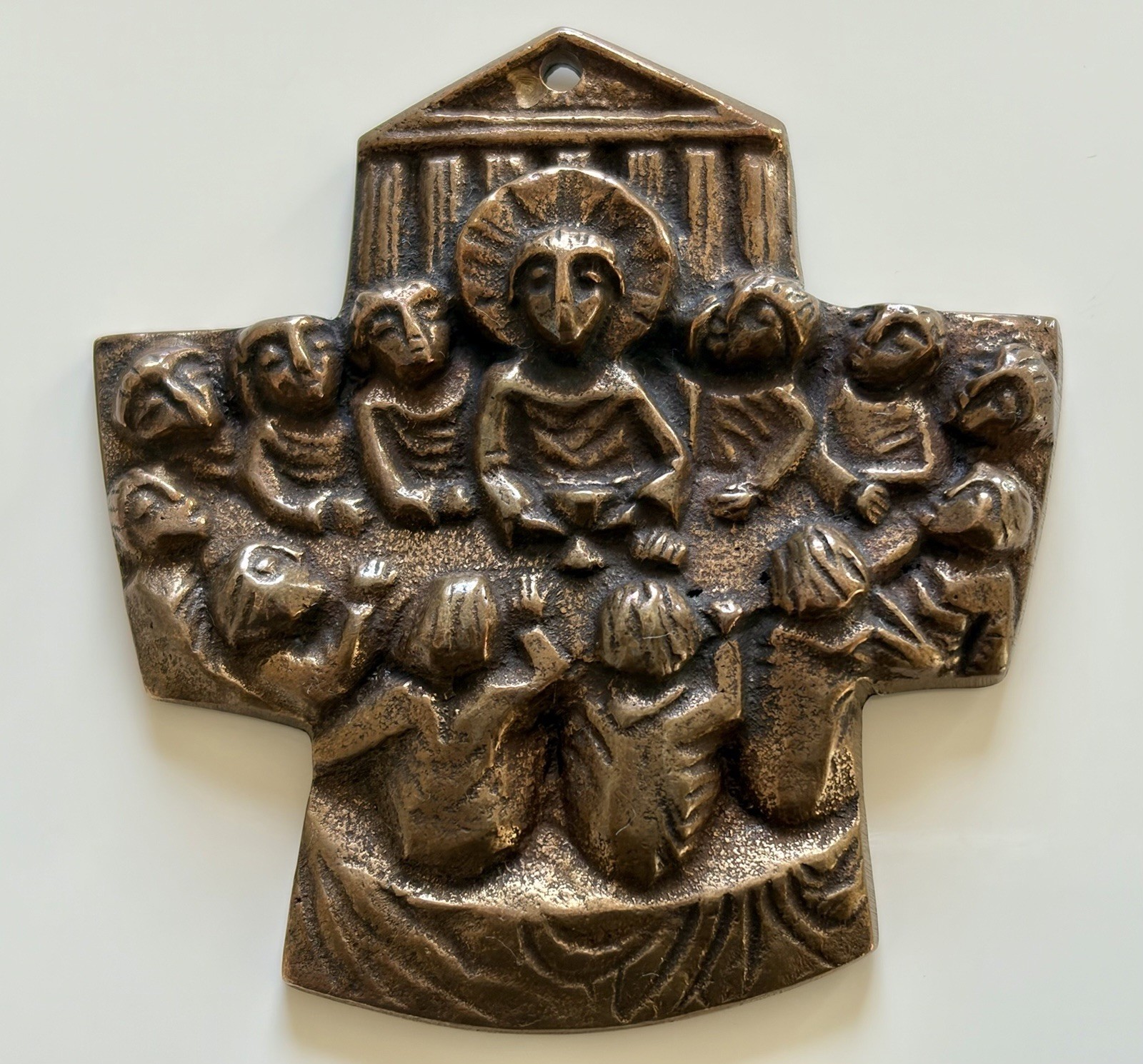 Bronze Wandkreuz – Das letzte Abendmahl – massiv – religiöse Kunst