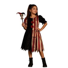 Spirit Halloween Clown Costume Kids Medium Evil Circus Carnival Dress