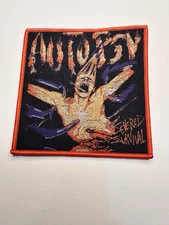 AUTOPSY, SEVERED SURVIVAL, VER. 2, RED BORDER, 4X4 INCHES, WOVEN PATCH