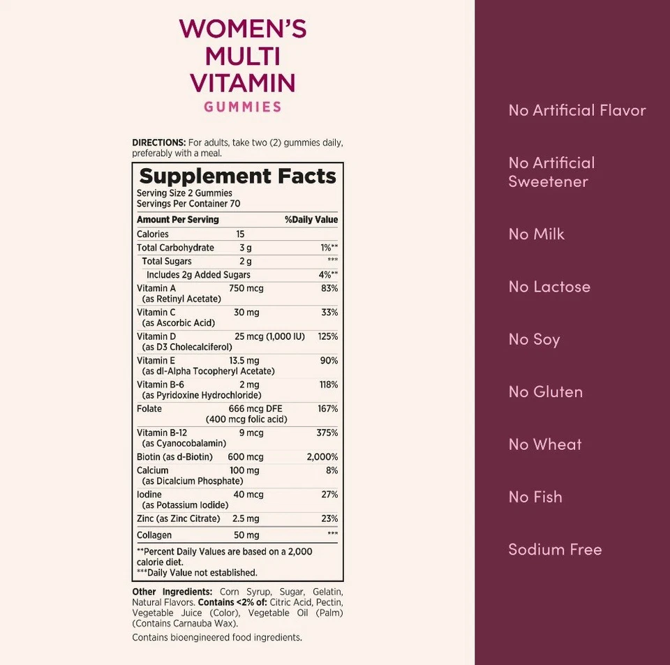 Multivitamínico para mujer Nature's Bounty Optimal Solutions - 140 gomitas Foto 3 de 4