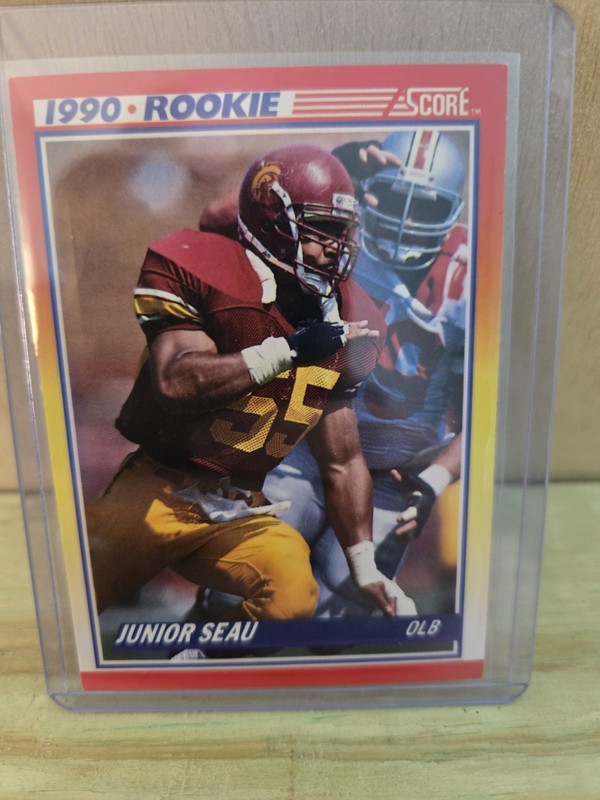 SCORE 1990 Score Junior Seau #302 USC Trojans Football Rookie Card