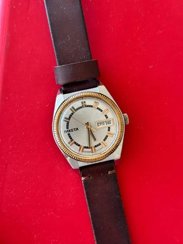 Vintage Rare Men's Watch Raketa 2628H Rolex Made in USSR Soviet Union Gold Dial