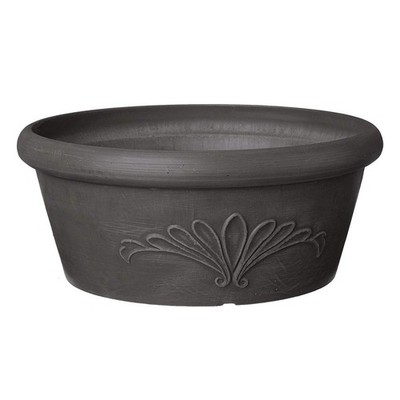 Arcadia Garden Products PSW Pot TA25DC Collection 10''x3.5'', Dark Charcoal 