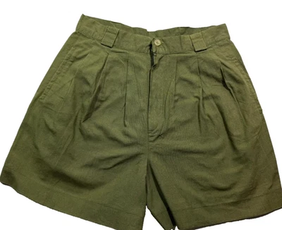 Pantalones cortos de mezcla de algodón/lino verde para dama talla 42 - Imagen 1 de 4