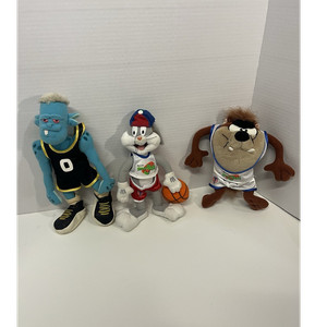 Warner Bros Space Jam Looney Tunes 1996 Plush Lot 3 Bugs Bunny Taz Monstar