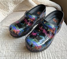 Dansko XP Womens Patent Leather Clog Size 36 US 5.5-6 Multicolor Abstract
