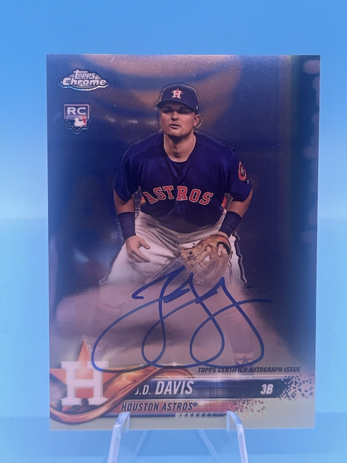 2018 Topps Chrome J.D. Davis AU #RA-JD Astros Rookie Autographs