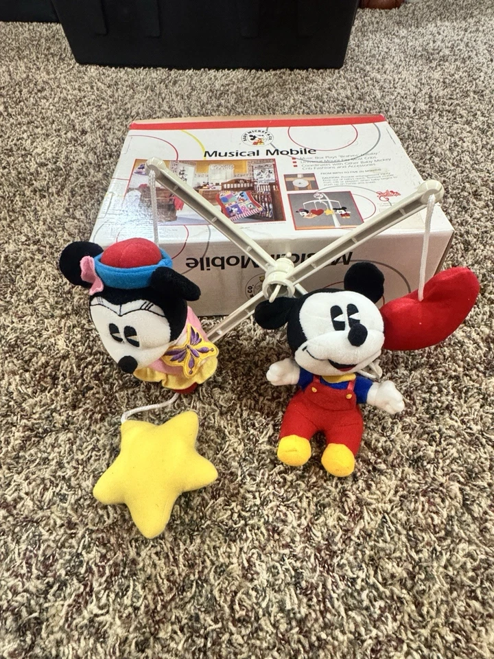 Baby Mickey & Co Musical Crib Mobile Mickey Mouse Nursery Decor Vintage 1990s - Image 2 of 2