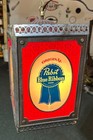 1960s Pabst Blue Ribbon Beer Rotating Hanging 4 Sided Light Motion Sign PBR — photo 1
