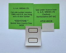 WRENN BULLEID 'EDDYSTONE ' cab sides 34028, + smoke box No, W2239 Late 1980s