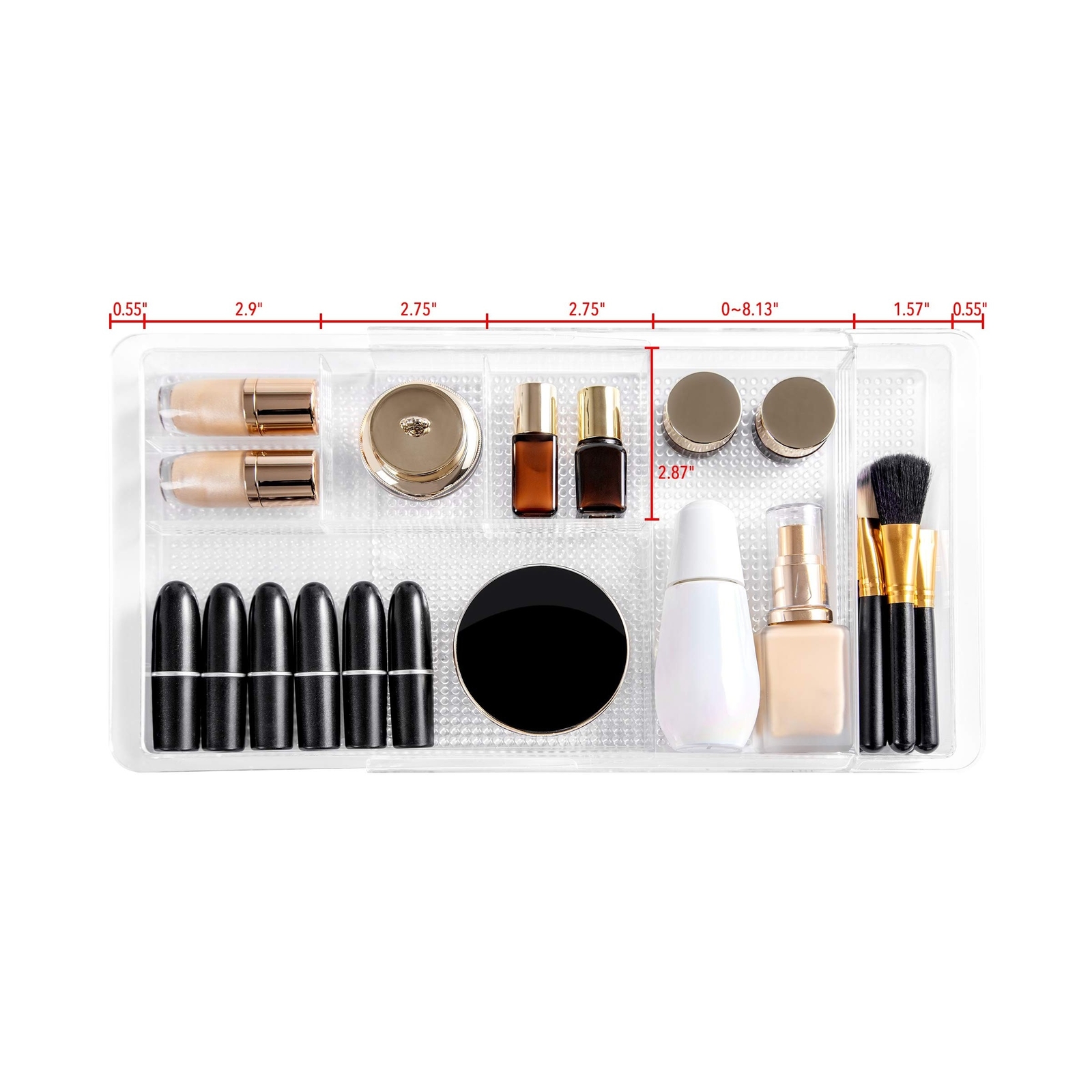 Oubonun Expandable Drawer Organizer 11.1” to 19.2” Width, Shallow C.