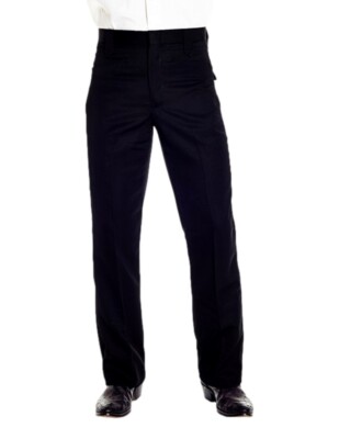 Circle S Western Pants Mens Curtain Waistband Pockets Black CP6729