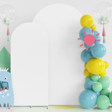 Wedding Arch Stand 7.2'  6' Spandex Fitted Arch Round Top COVERS ONLY, WHITE