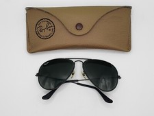 Ray Ban Bausch  Lomb Black Aviator Sunglasses B L Case 1980's Preowned L2823