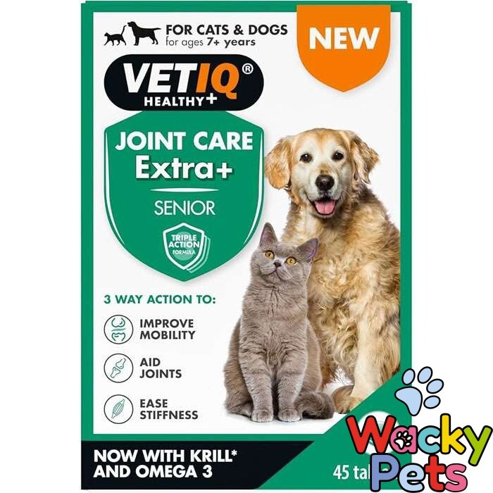 VetIQ Joint Care Extra+ Senior Dog Cat Mobility Stiffness Aid 45 Tabs 7+ - Image 3