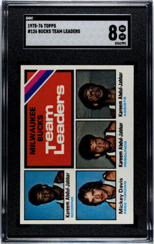 1975 MILWAUKEE BUCKS LEADERS #12 JABBAR SGC 8 SUPER CENTRAGE - Photo 1/2