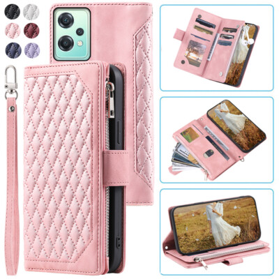 Luxury Rhombic Wallet Case,Leather Zipper Flip Card For OnePlus Nord CE 2 Lite