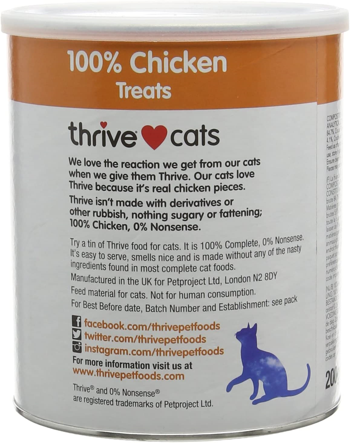 thrive Cat 100 CHICKEN CAT TREATS MaxiTube 721866663399 eBay