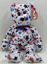 Ty Beanie Baby The “Red White & Blue” Bear with 10 Year Tags RARE RETIRED