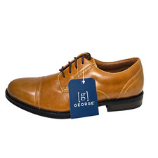 George Casual Dress Oxfords Shoes Men's Brown Branford Comfort Footbed Lace-Up