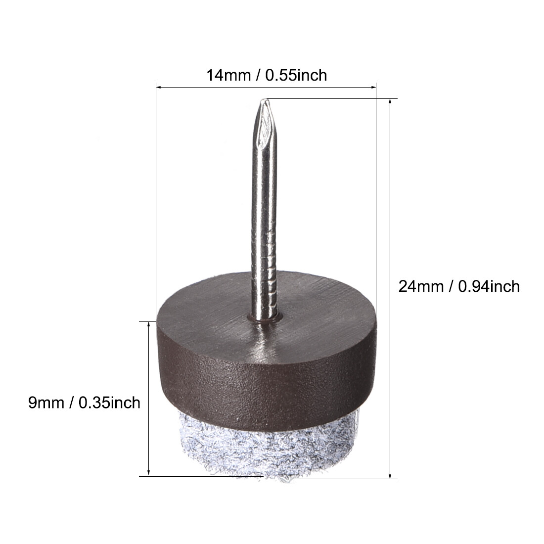 Nail On Furniture Felt Pads Glide Chair Table Leg Protector 14mm Dia Brown 10pcs eBay