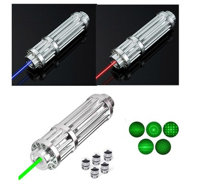 2000m Green Blue Red Laser Pointer Pen USB Rechargeable Visible Beam Light