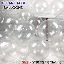 Listing image for Clear 100X BALLOON LATEX BALON BIRTHDAY UK PARTY BALLOONS DIY 10INCH ARCH KIT