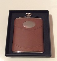 Quality Hip Flask Leather Bound In Presentation Box. Shooting Walking Fishing Quality Hip Flask Leather Bound In Presentation Box. Shooting Walking Fishing
