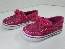 Sperry Topsiders Girls Boat Shoes Size 6M Hot Pink Style Bahama Sequin Design