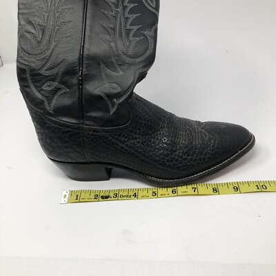 Vintage Tony Lama's Mens Size 8 . 5D Black Leather Cowboy Boots | eBay