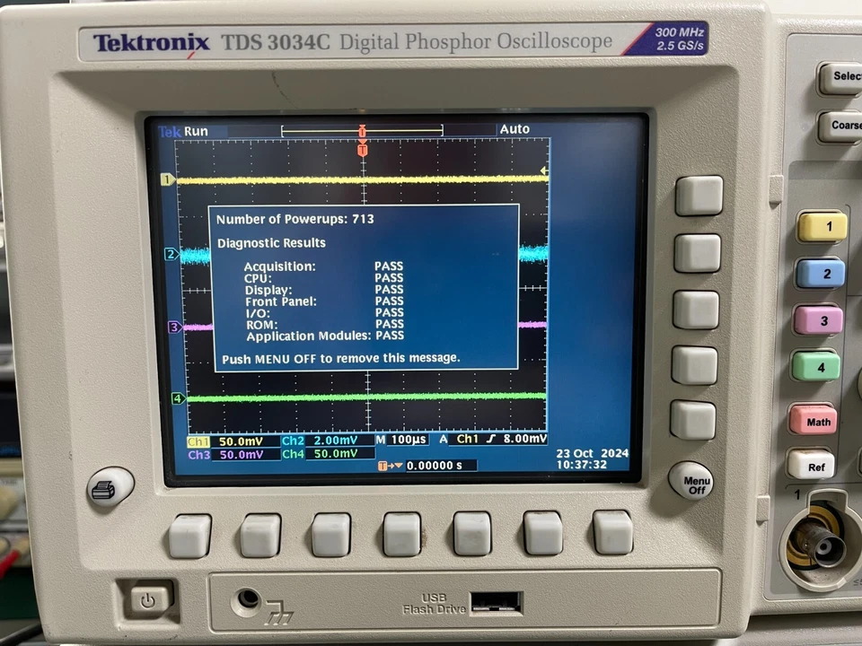 Tektronix TDS3034C Digital Oscilloscope 300MHz, 4Ch, 2.5 GS/s , SPC PASSED_ 0145 - Image 4 of 4