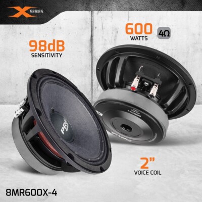 4x PRV Audio 8MR600X-4 Car Audio Midrange 8