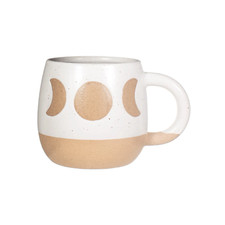 White Beige Moon Phases Mug Cup Sass & Belle Stoneware Minimalist Tea Coffee
