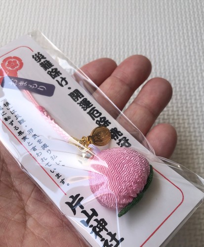 Japón melocotón OMAMORI buena suerte exorcismo amuleto katayama santuario encanto sintoísta - Imagen 4 de 9