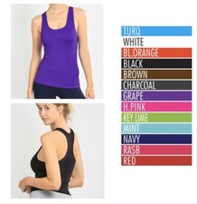 LADIES SEAMLESS RACER BACK TANK TOP 92% NYLON...