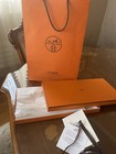 100% Auth Hermes gift box with tissue, Logo ribbon , shopping bag receipt holder — photo 4