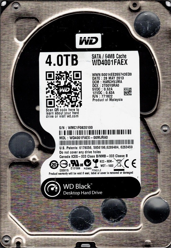 Western Digital WD4001FAEX-00MJRA0 4TB DCM: HARCHVJMA WMC1F | eBay